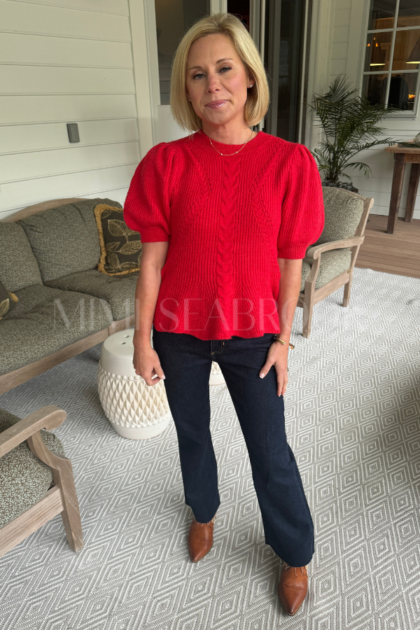 Gwen sweater top, red