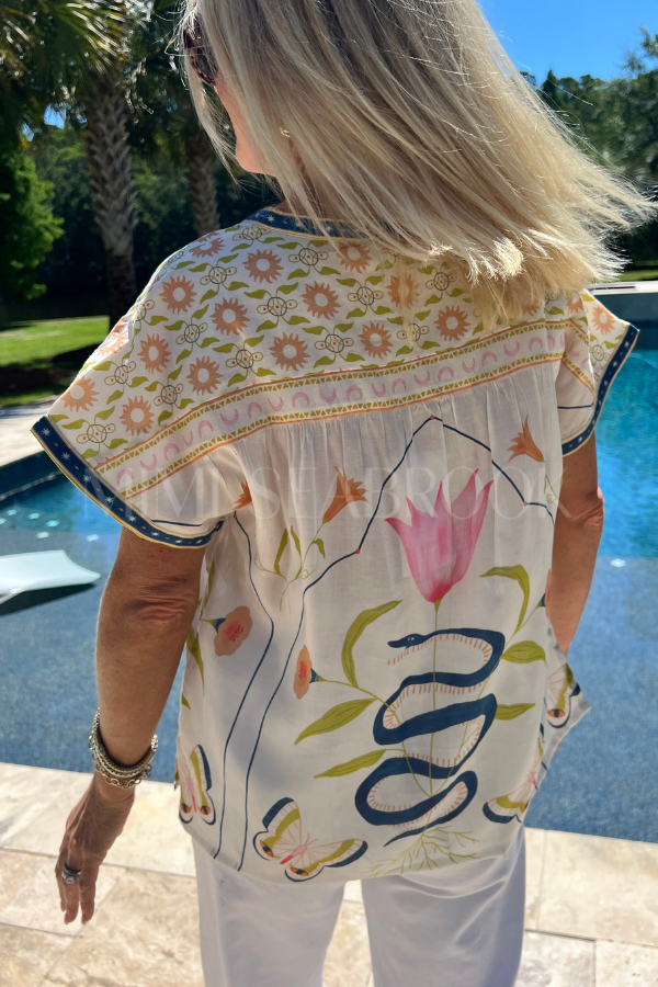 Hadley Top, Montecito Print by Cleobella