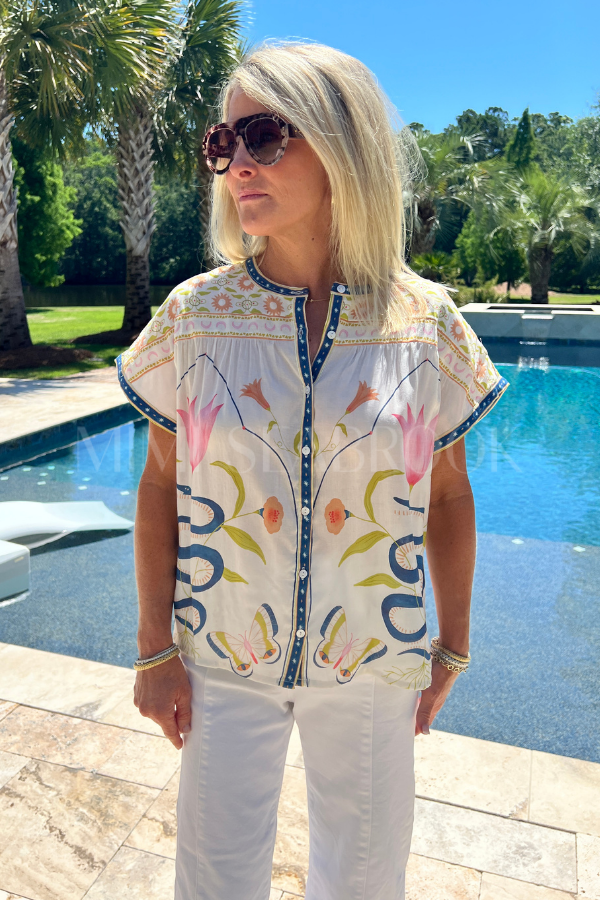 Hadley Top, Montecito Print by Cleobella