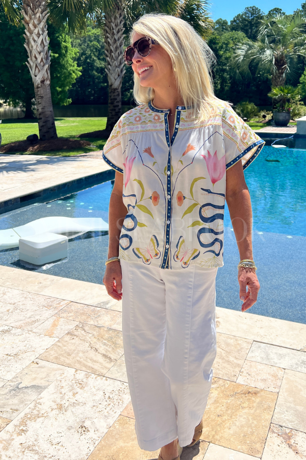 Hadley Top, Montecito Print by Cleobella