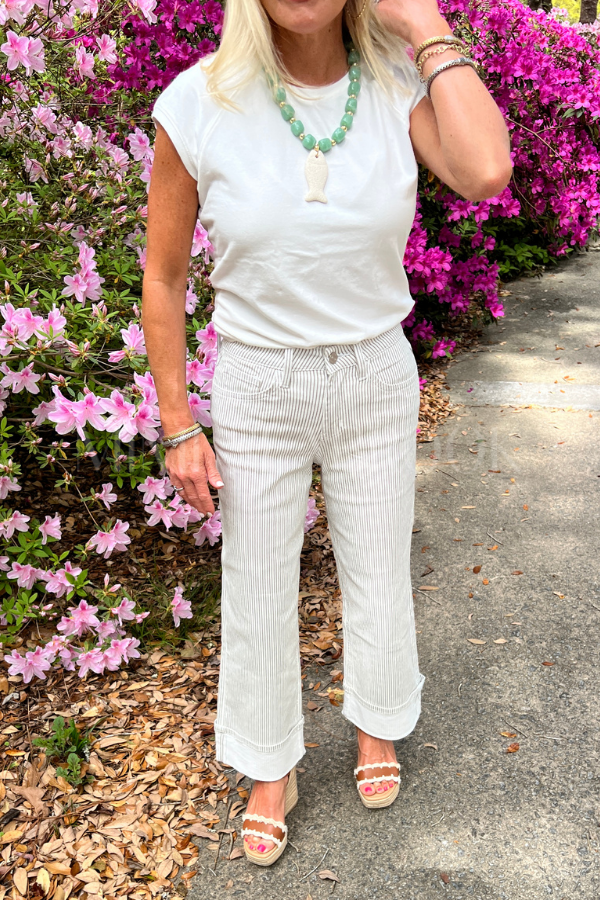 Haile stripe jeans, khaki