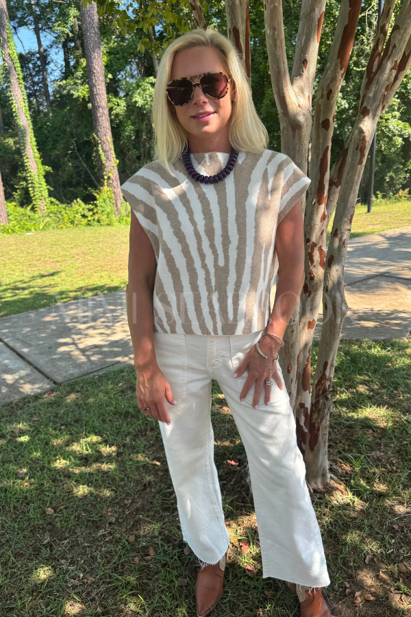 Hannah sweater top, ivory