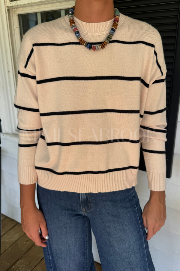 Harlee sweater, beige/black