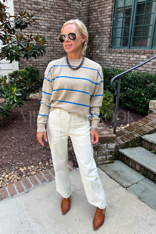 Harlee sweater, taupe/blue