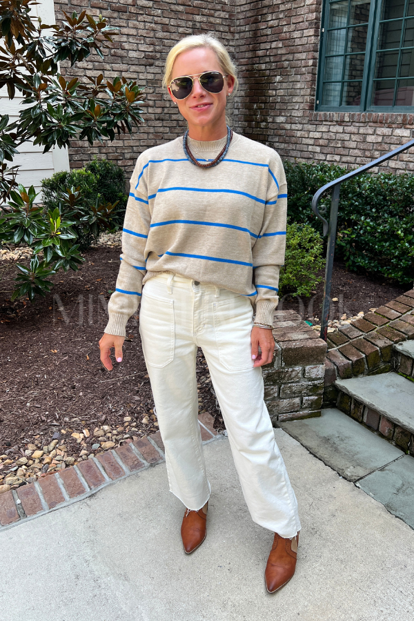 Harlee sweater, taupe/blue