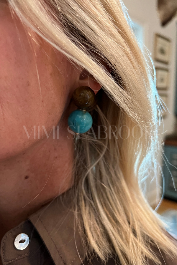 Hattie Mae earrings, turquoise brown