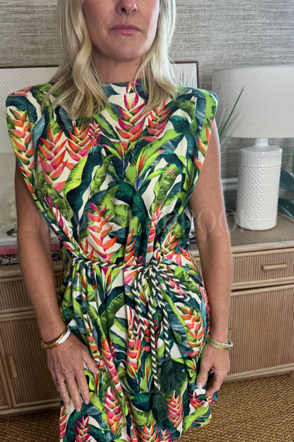 Heli Leaves Pearl TShirt Jersey Mini Dress by Farm Rio
