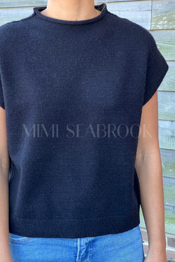Higginson sweater top, black