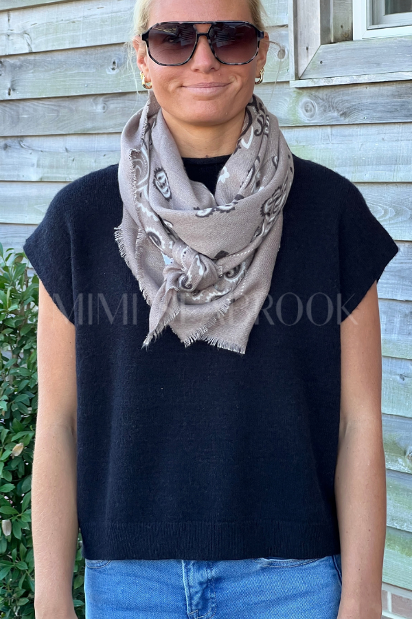 Fallon bandana scarf, taupe