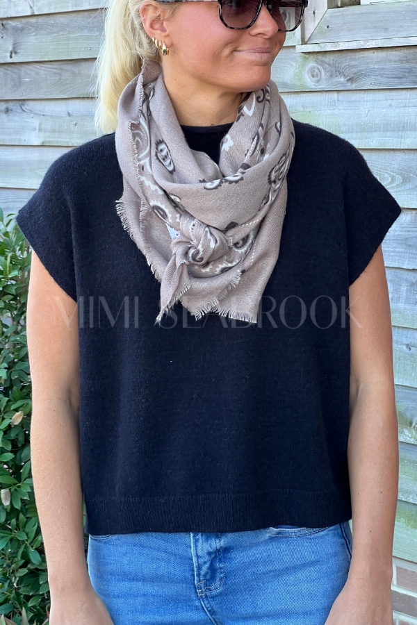 Fallon bandana scarf, taupe