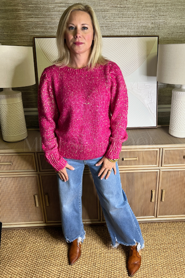 Hilda sweater, fuchsia