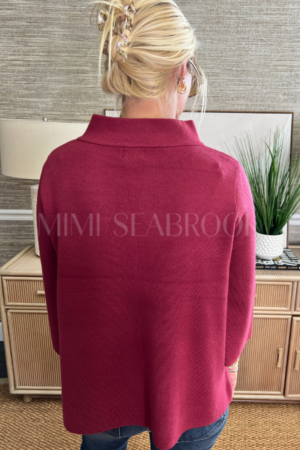 Hillcrest sweater, crushed berry