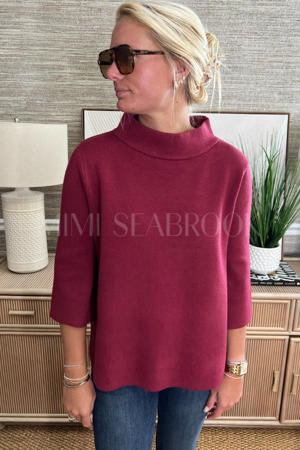 Hillcrest sweater, crushed berry