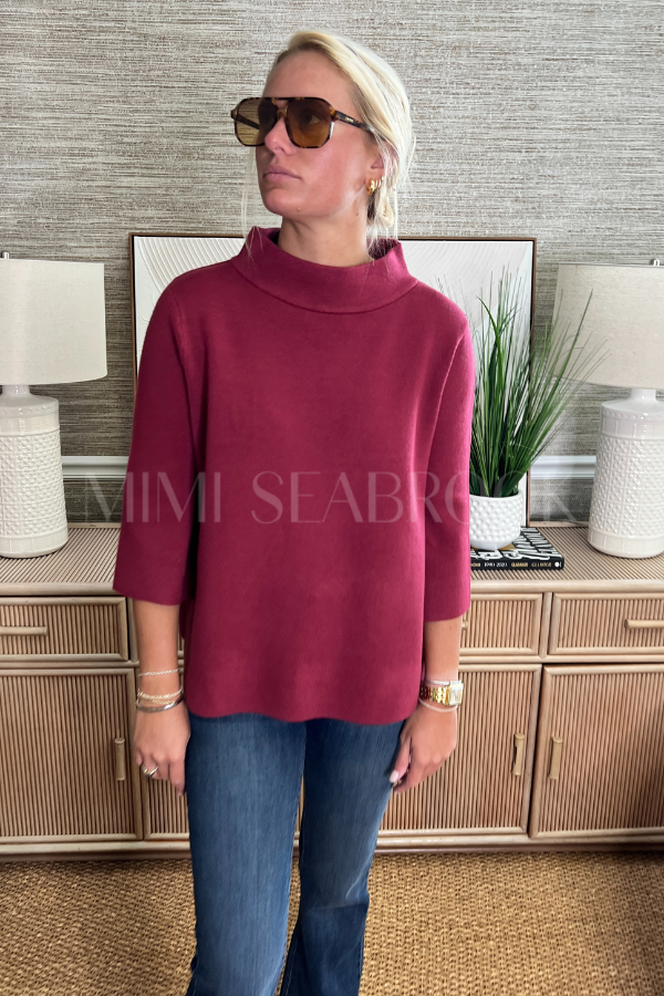 Hillcrest sweater, crushed berry