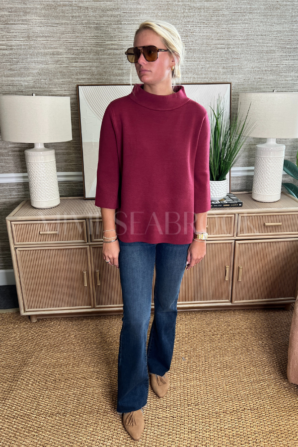 Hillcrest sweater, crushed berry