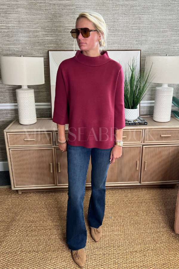 Hillcrest sweater, crushed berry