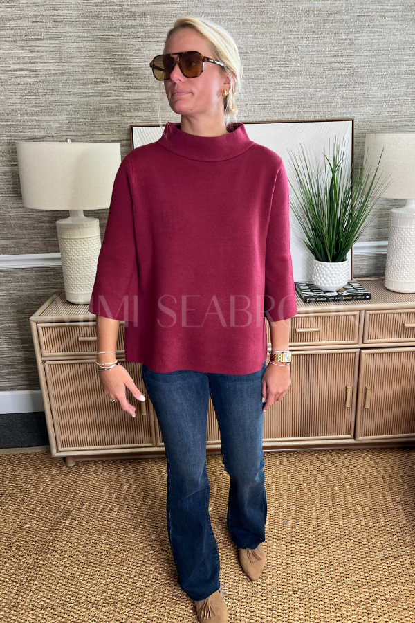 Hillcrest sweater, crushed berry