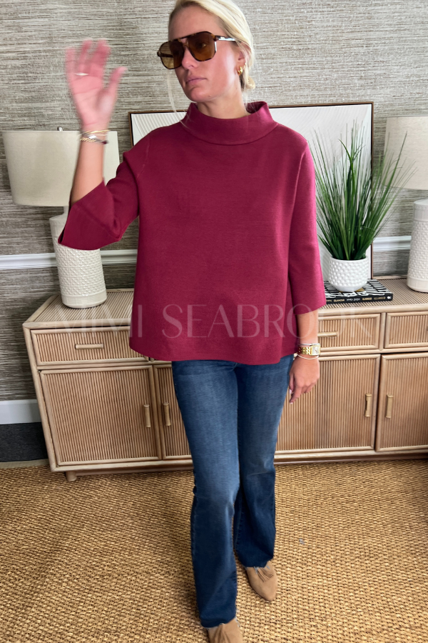 Hillcrest sweater, crushed berry