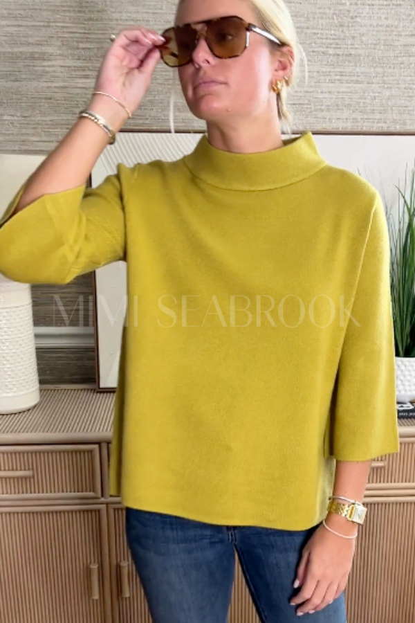 Hillcrest sweater, dark citron