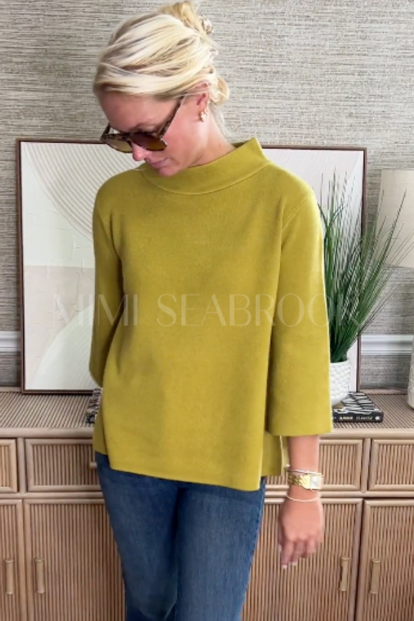 Hillcrest sweater, dark citron