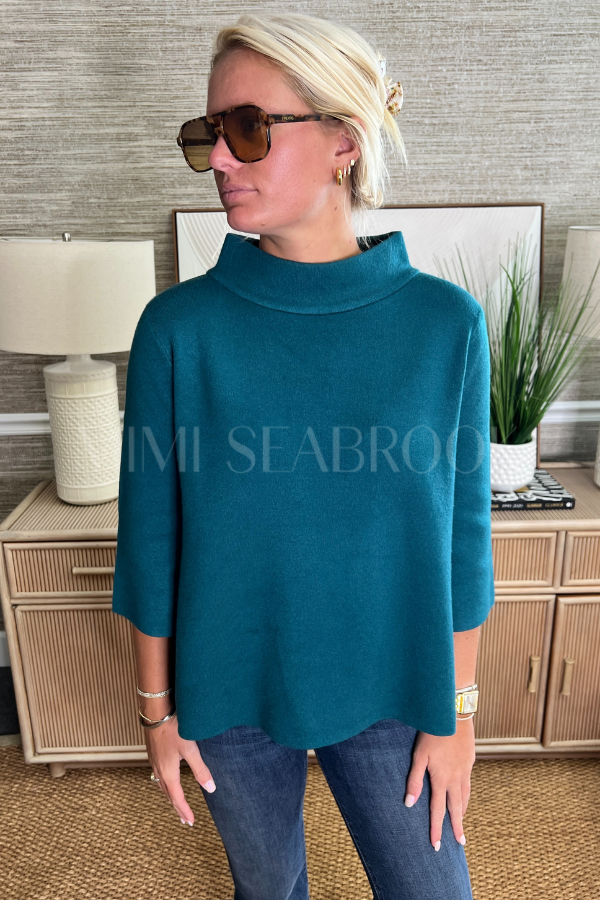 Hillcrest sweater, teal green