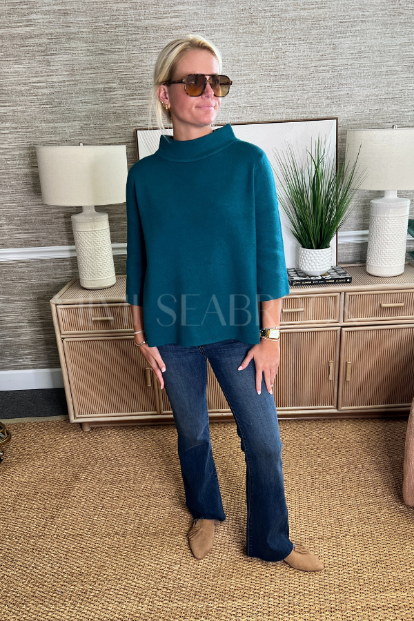 Hillcrest sweater, teal green