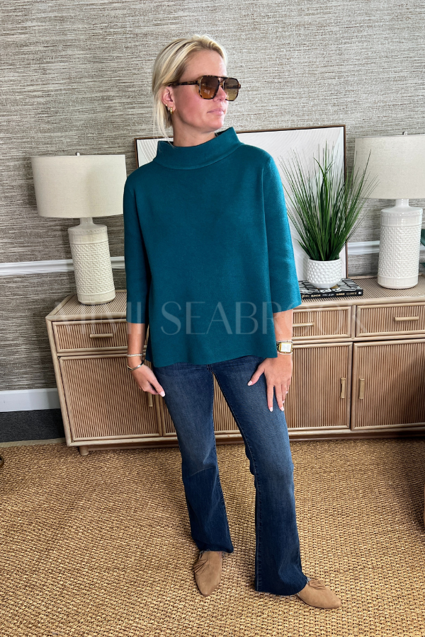 Hillcrest sweater, teal green