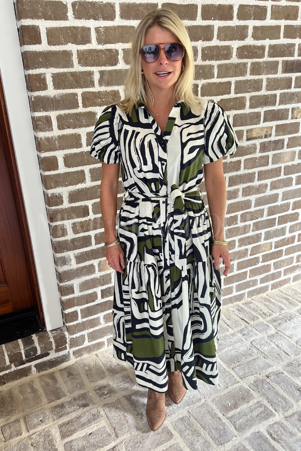 Hobson dress, zebra print