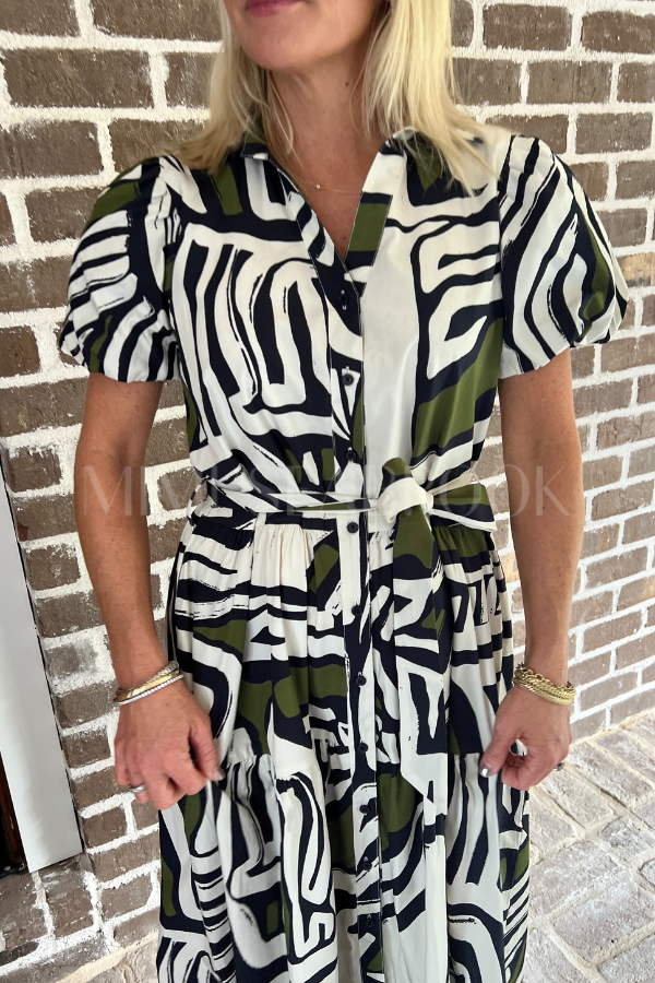 Hobson dress, zebra print