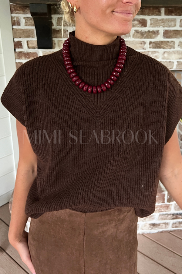 Holladay knit top, brown