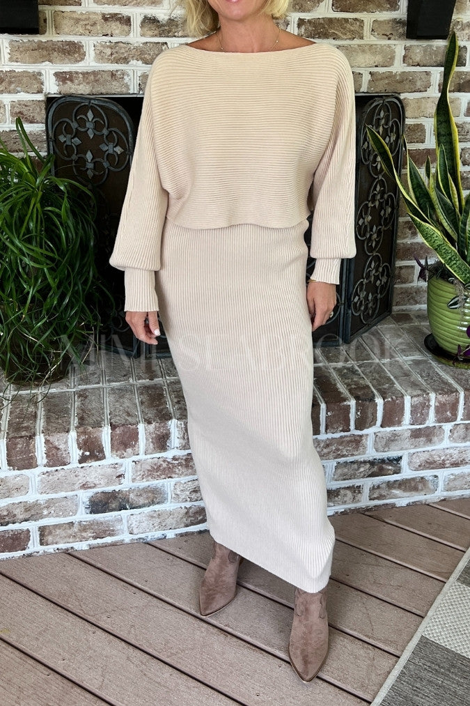 Hollett skirt set, taupe