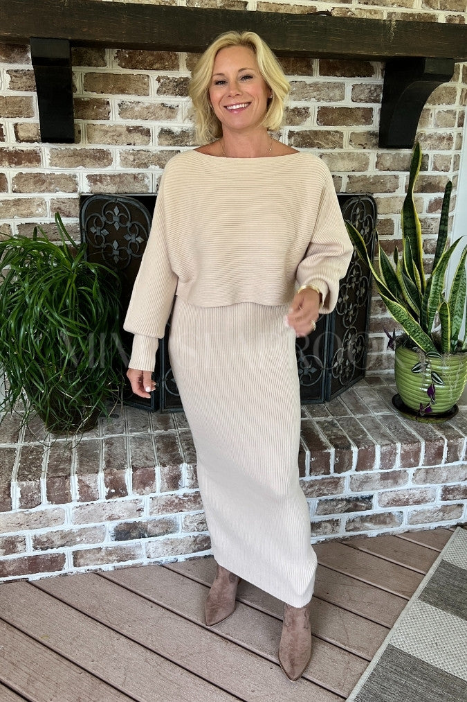 Hollett skirt set, taupe