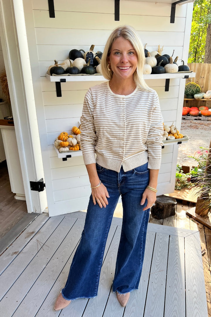 Randel sweater, taupe/white