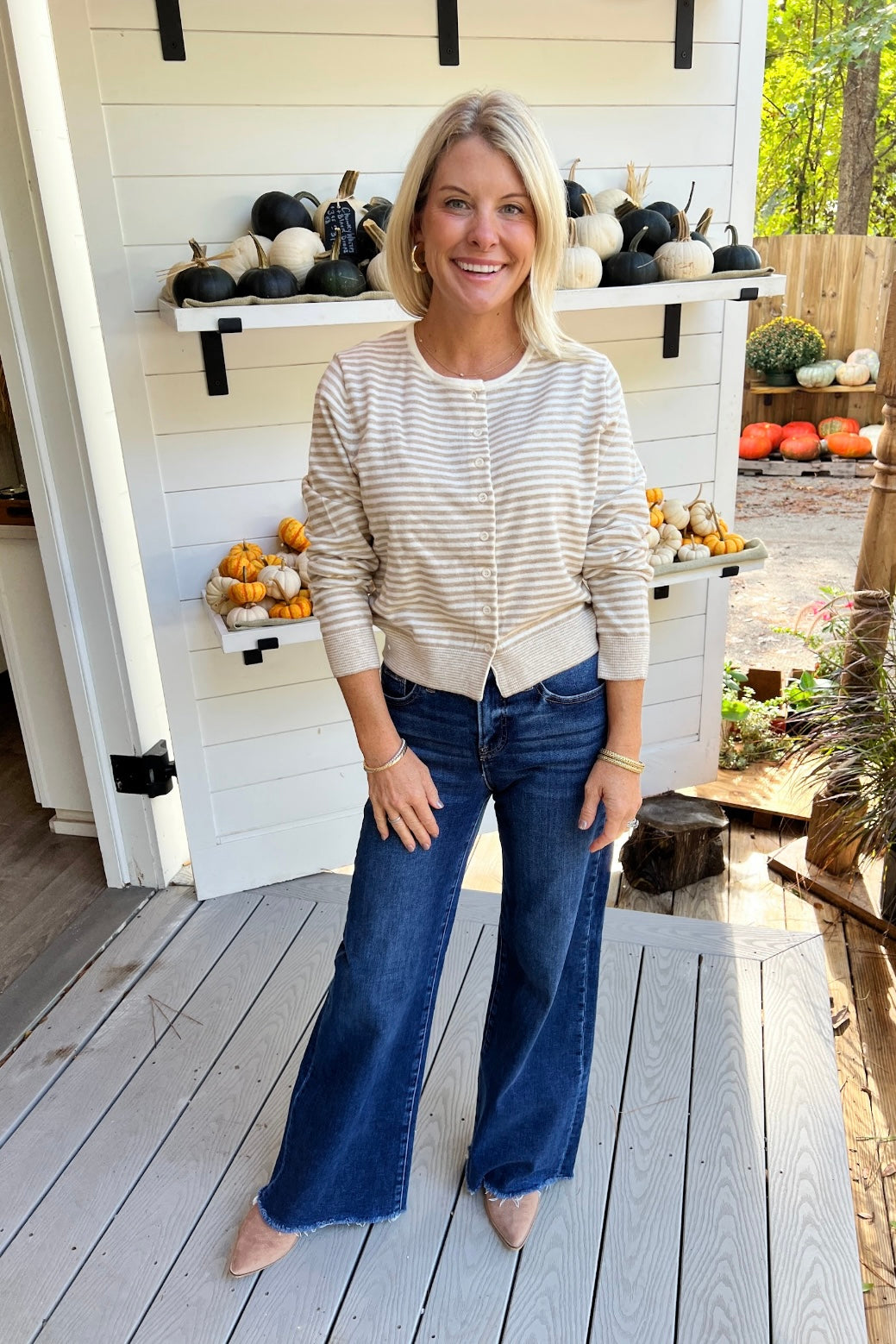 Randel sweater, taupe/white