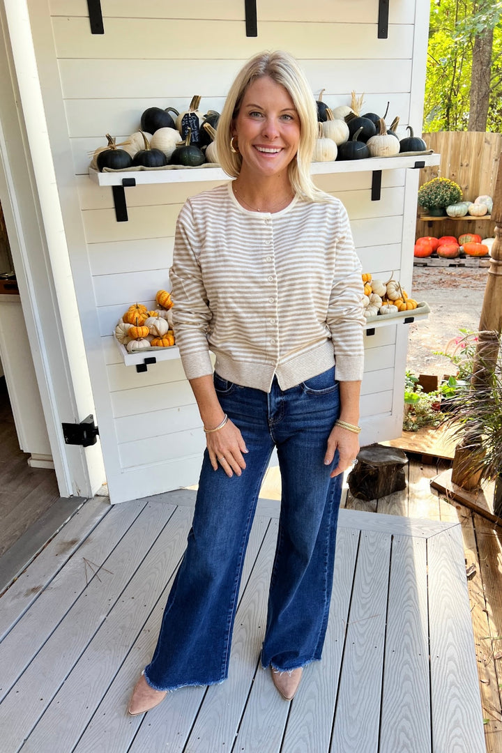 Randel sweater, taupe/white