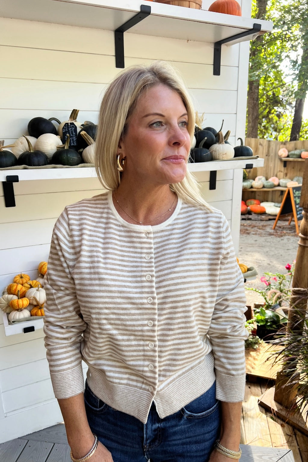 Randel sweater, taupe/white