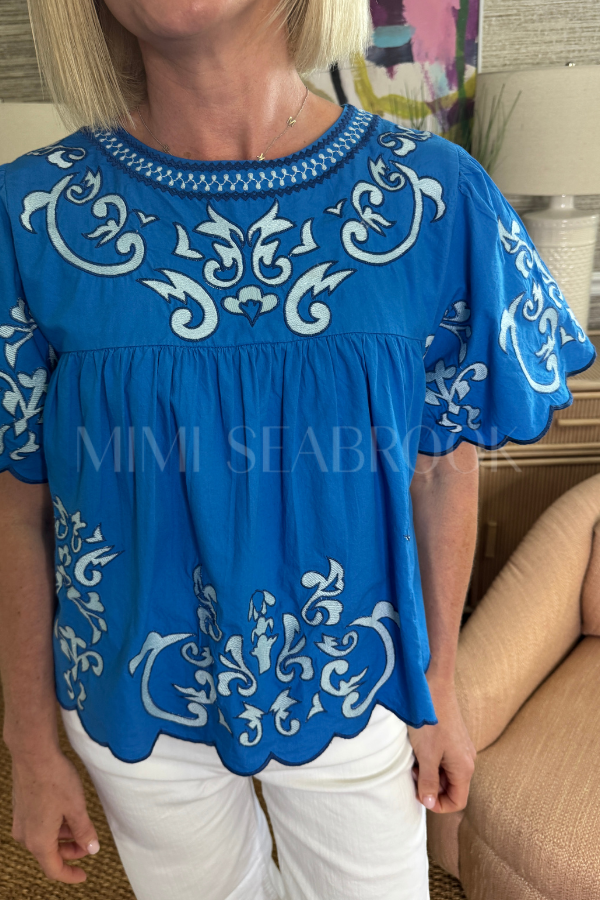 Ilse top, blue