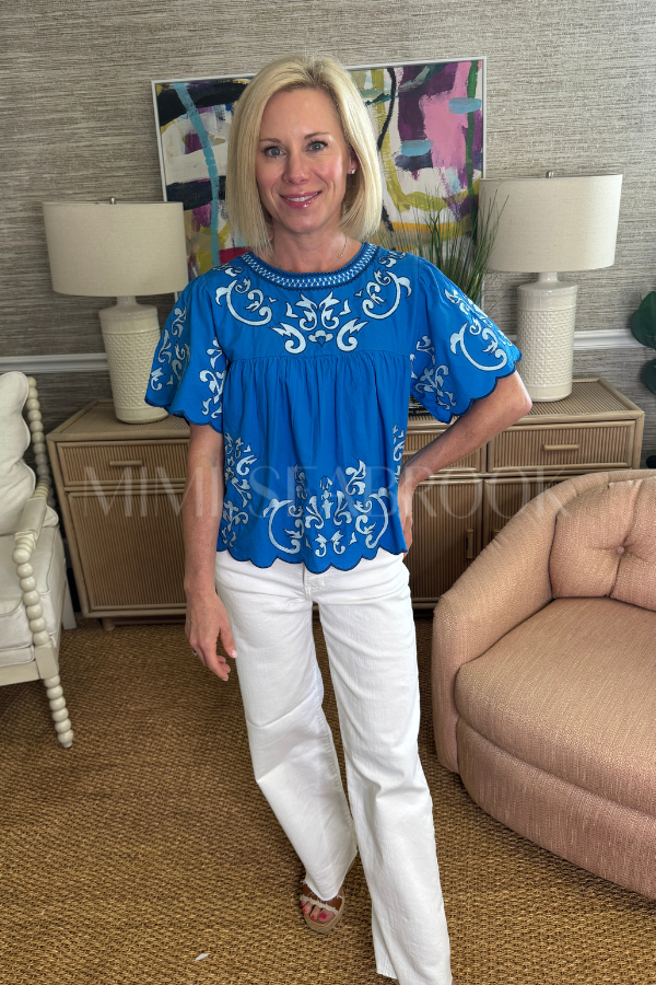 Ilse top, blue