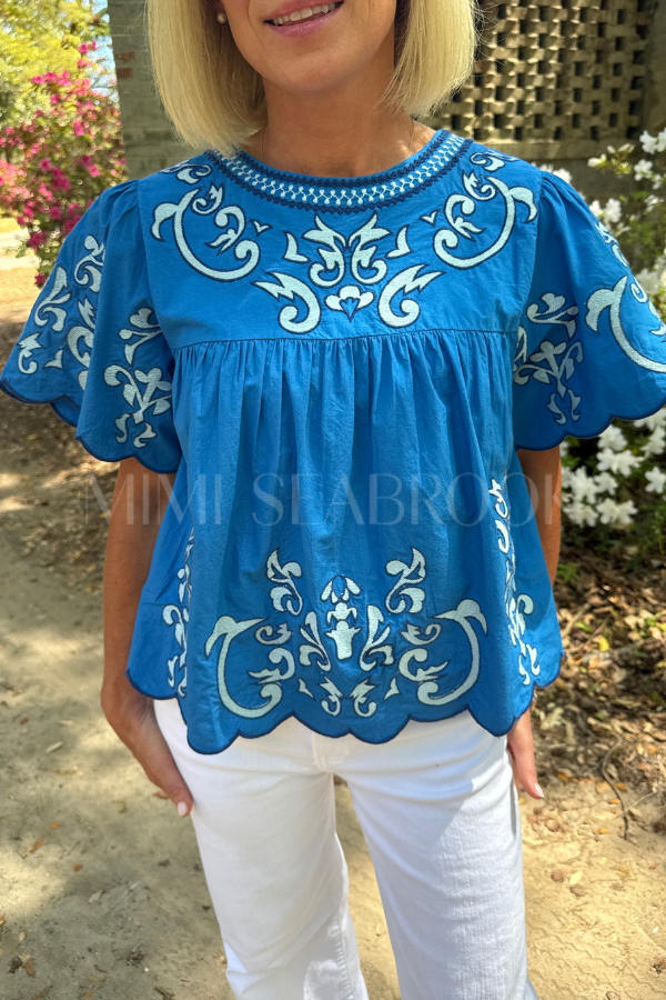 Ilse top, blue