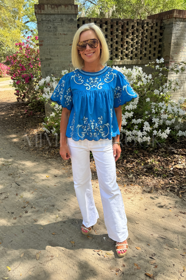 Ilse top, blue