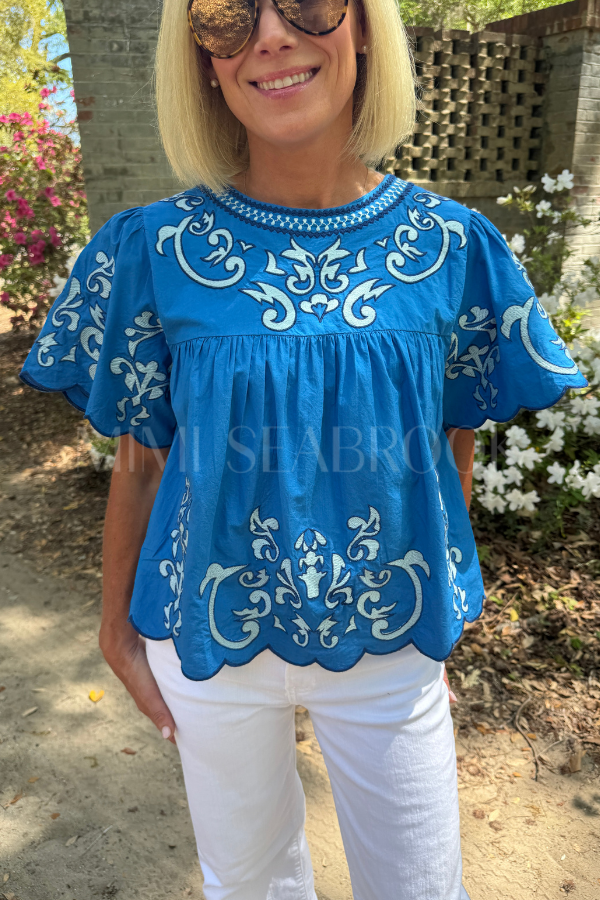 Ilse top, blue