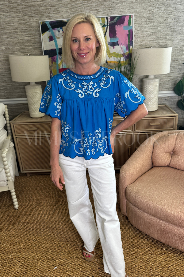 Ilse top, blue