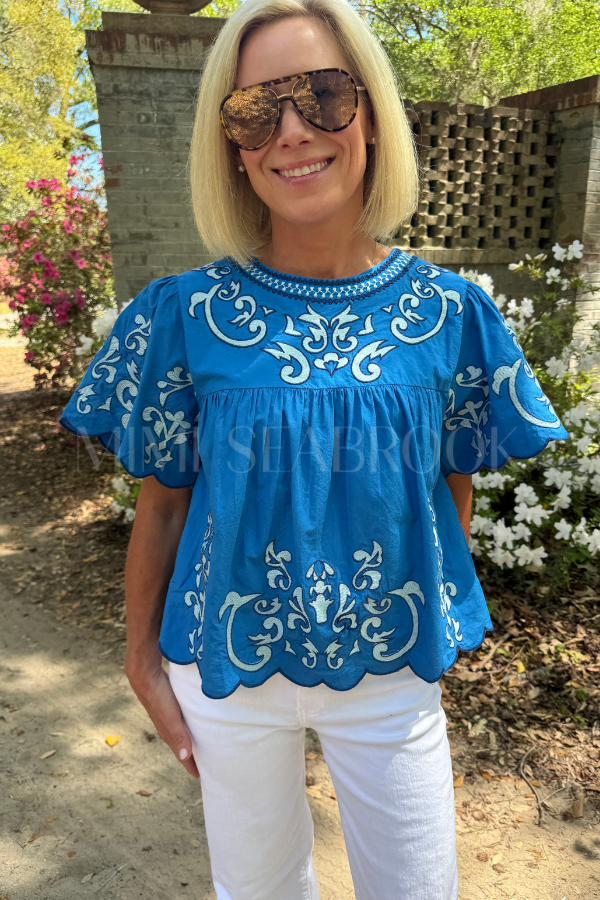 Ilse top, blue