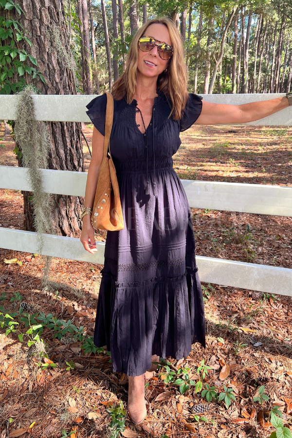 Indira Ankle Dress, black by Cleobella