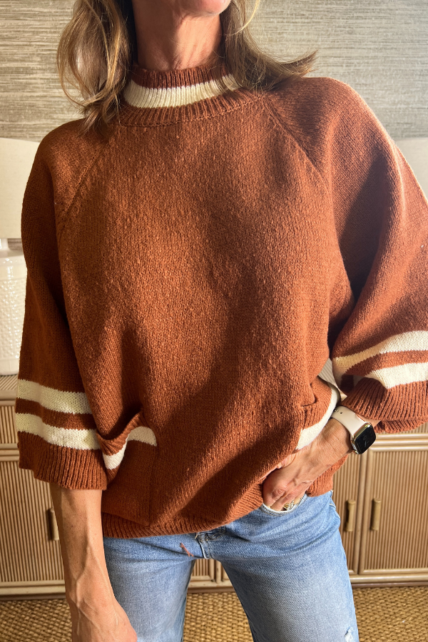 Ines sweater, toffee/cream