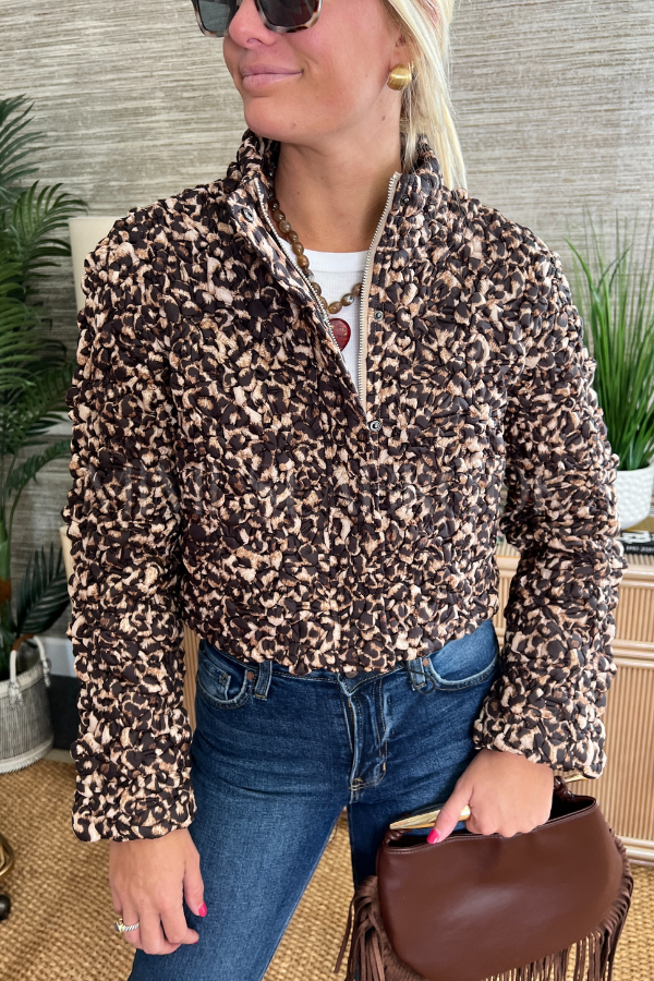 Ivetta jacket, brown leopard