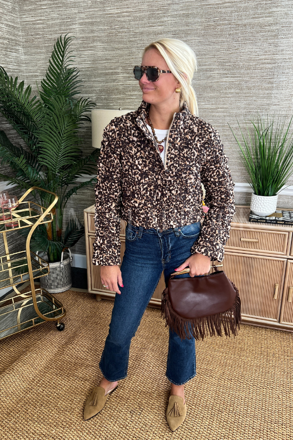Ivetta jacket, brown leopard