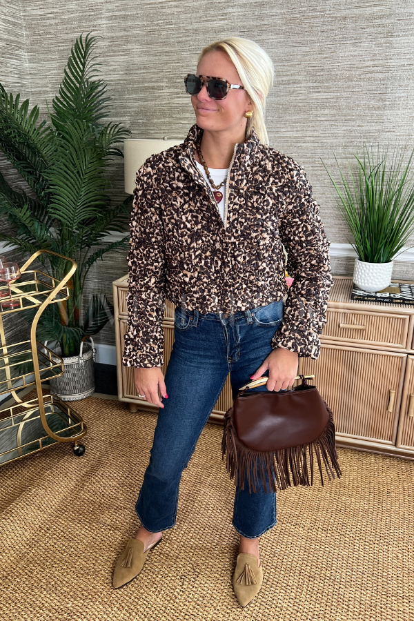 Ivetta jacket, brown leopard
