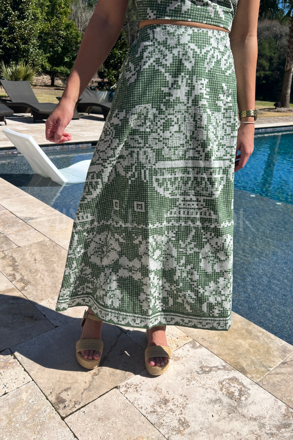 Jasmine Ankle Skirt, Verdent Flight by Cleobella