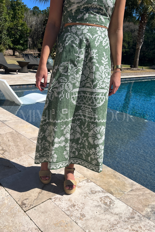 Jasmine Ankle Skirt, Verdent Flight by Cleobella